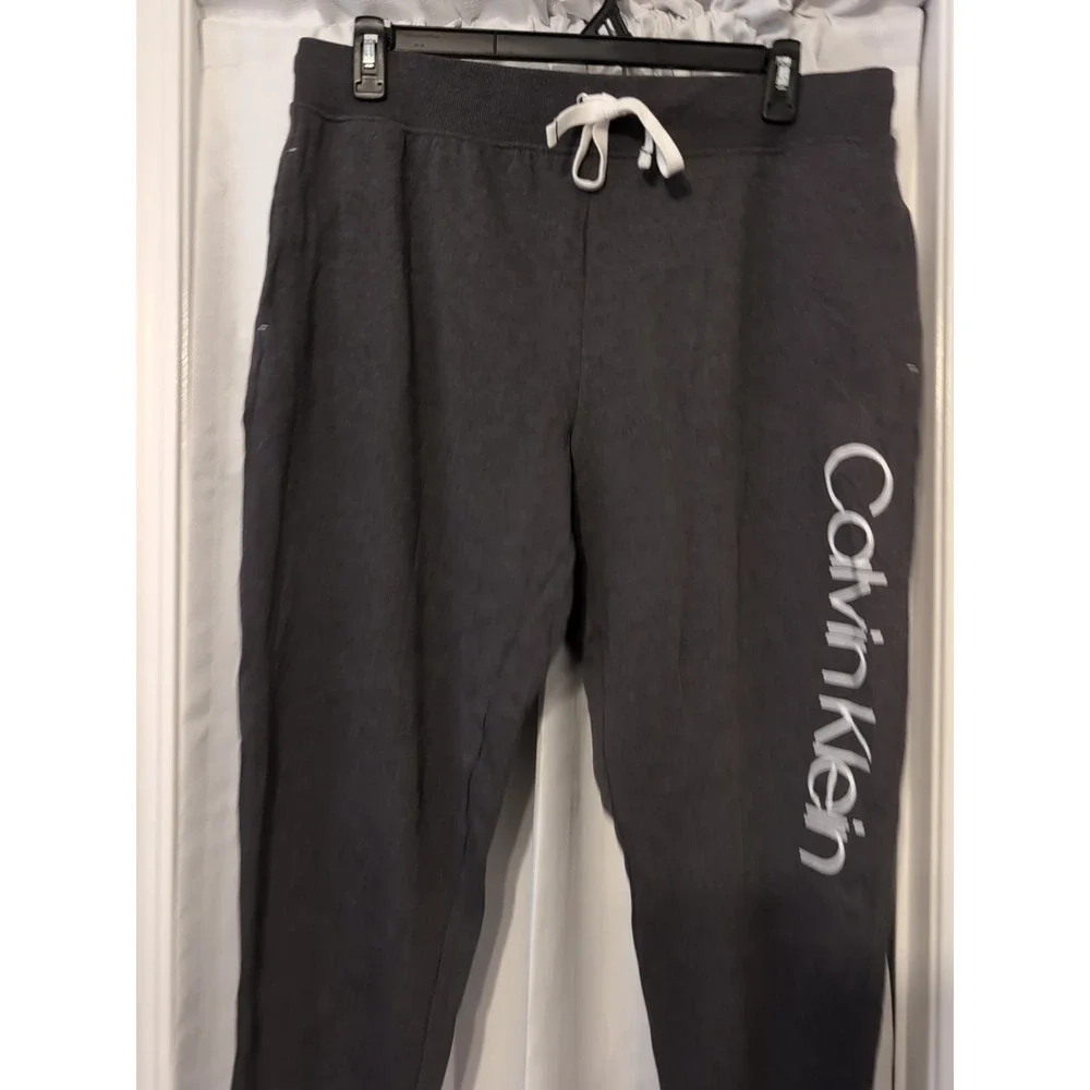 Calvin Klein Women's French Terry Joggers Pants Dark Gray XL - Picture 1 of 10